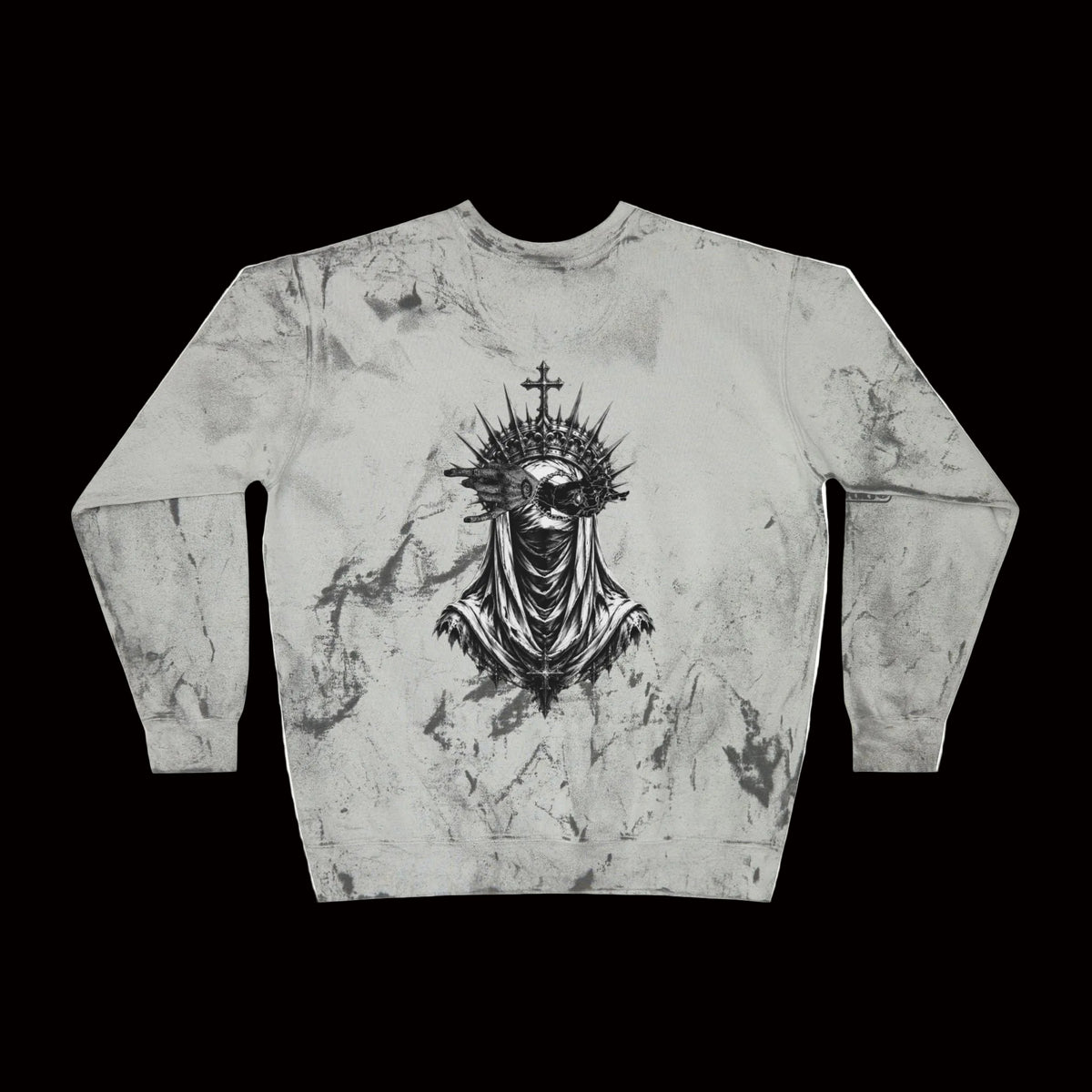Vamp Skull Crown Tie-Dye Crewneck Sweatshirt