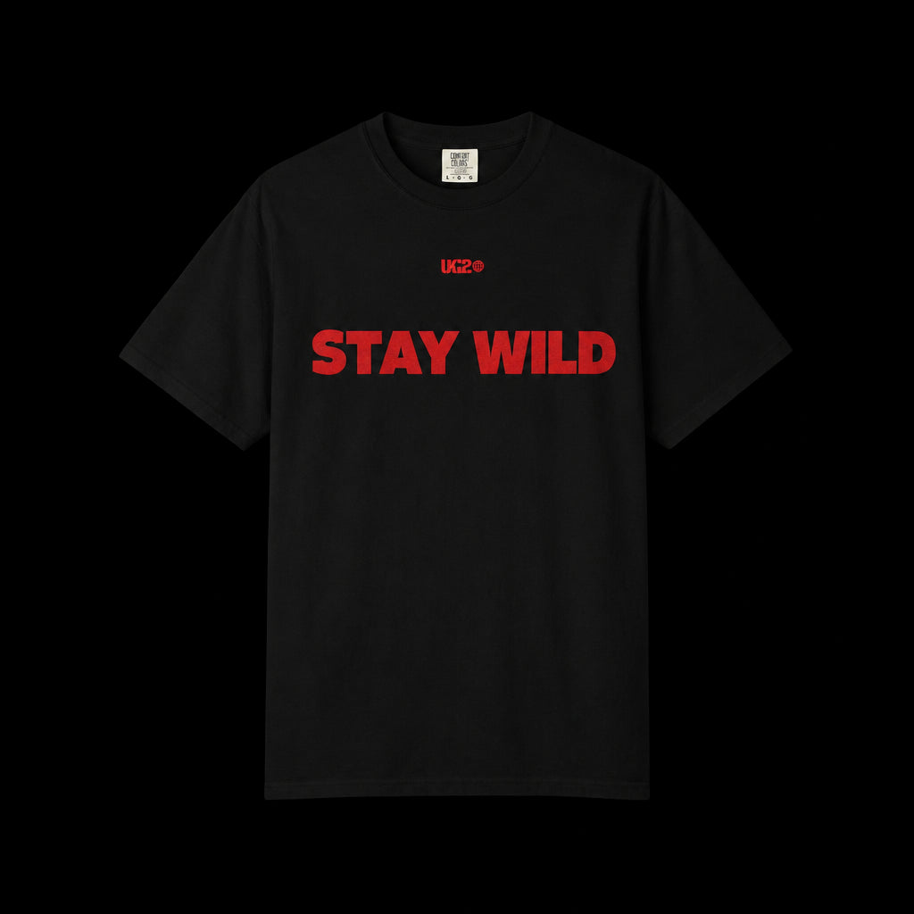 Stay Wild Graphic T-Shirt — Dark Gothic Deer Skull Tee