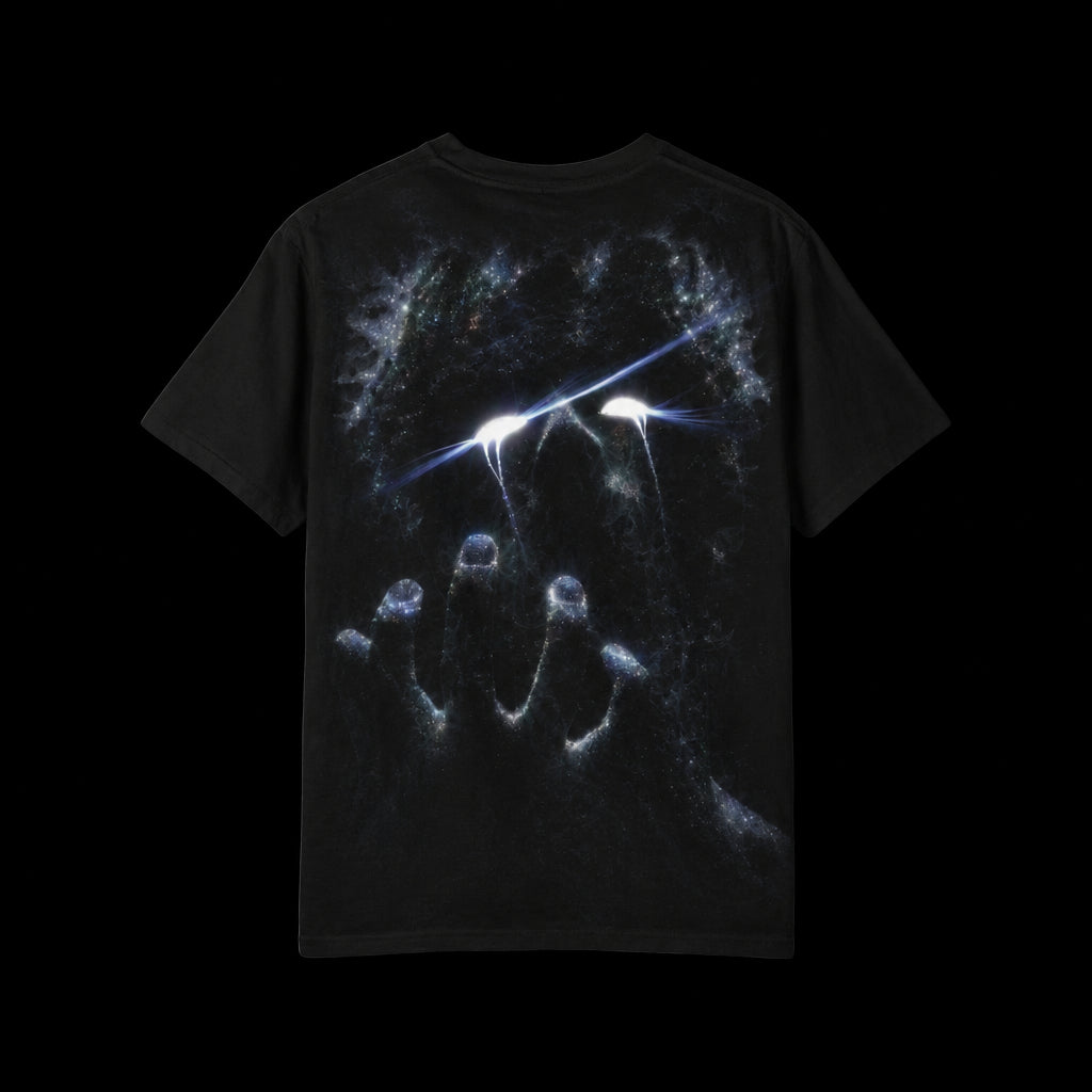 T-Shirt — Dark Silhouette Graphic Tee with 'UHC2.0' Logo
